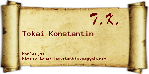 Tokai Konstantin névjegykártya
